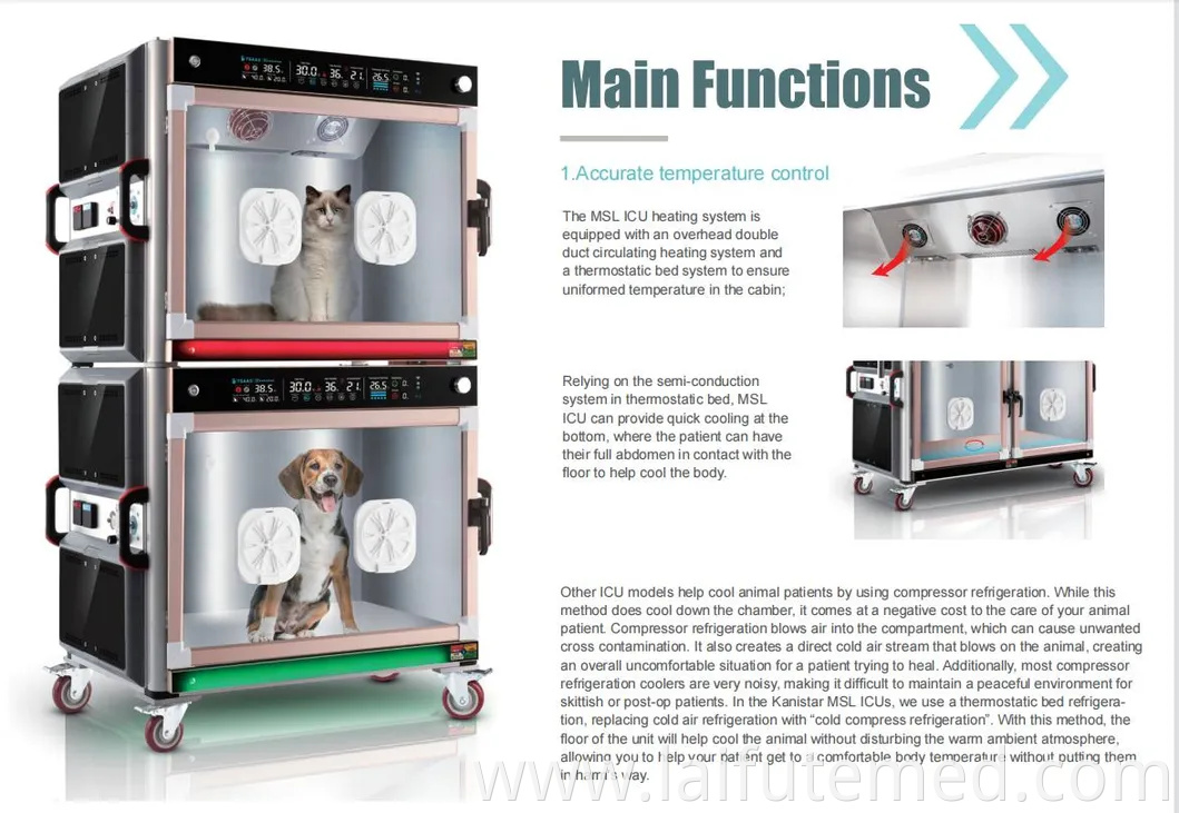 Pet ICU Incubator Animal ICU with Temperature Self-Adaption Adjustment System